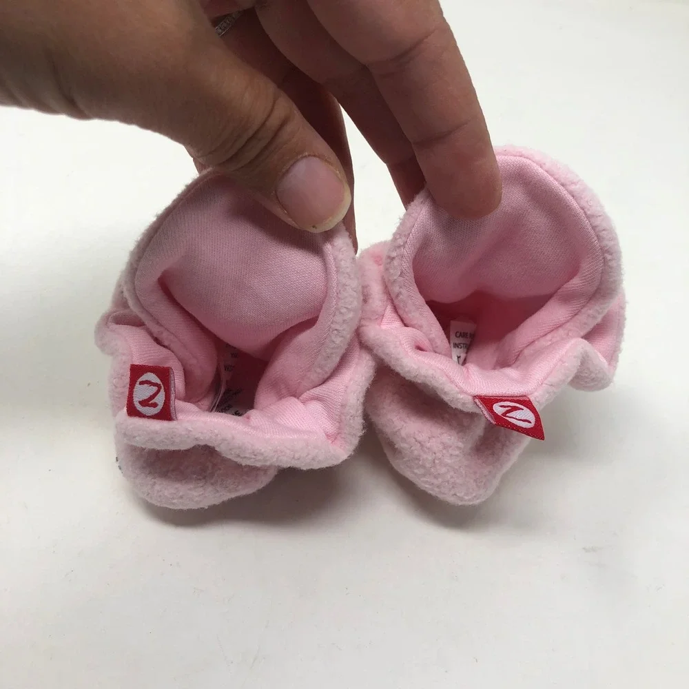 Zutano Cozie Fleece Baby Booties 3M Infant Pink Brown Magenta 3 Pair Bundle